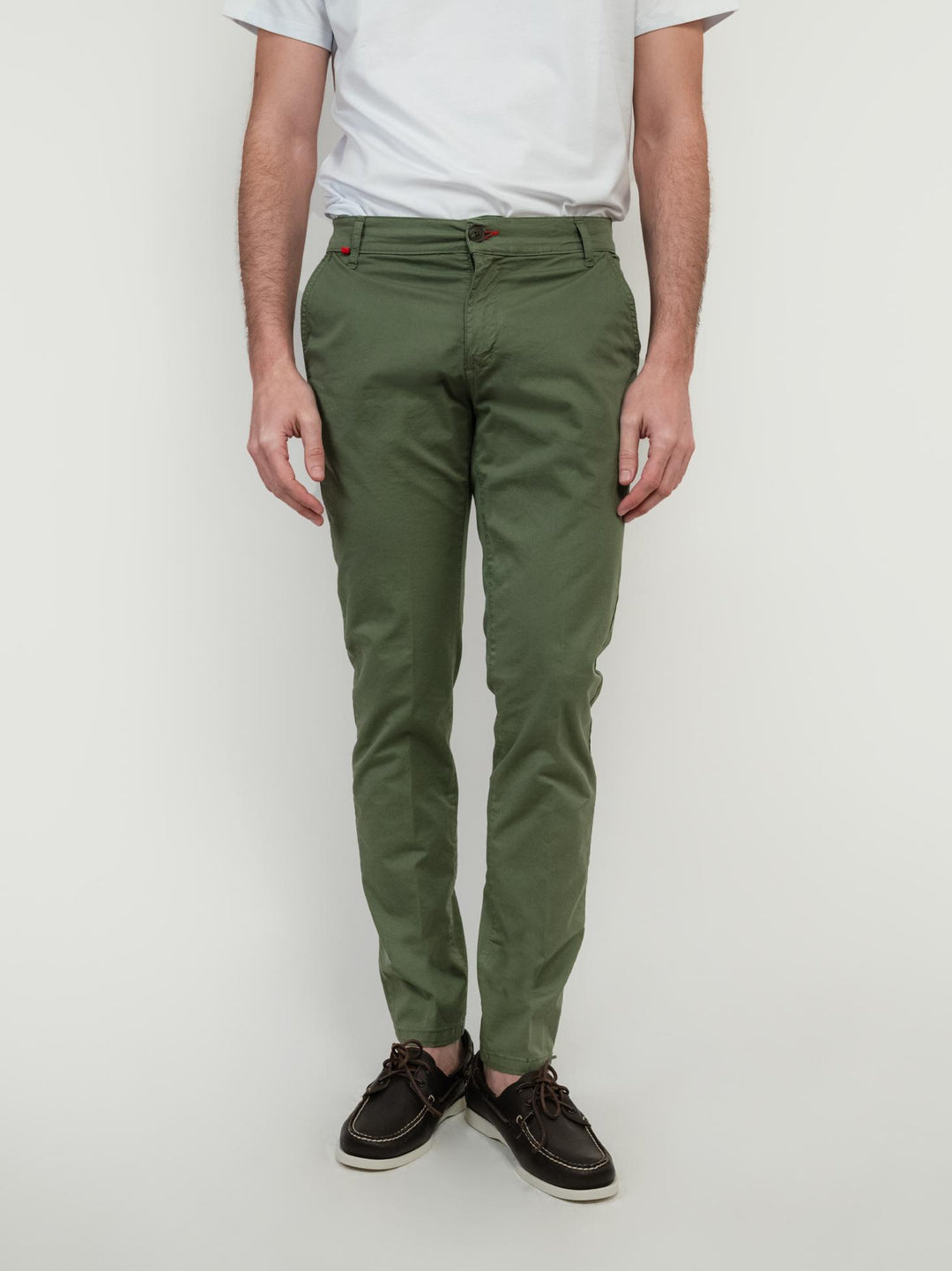 PANTALONE IN COTONE VERDE SALVIA