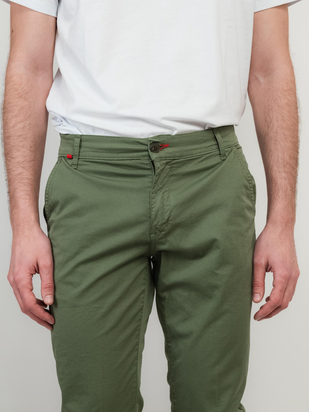 PANTALONE IN COTONE VERDE SALVIA