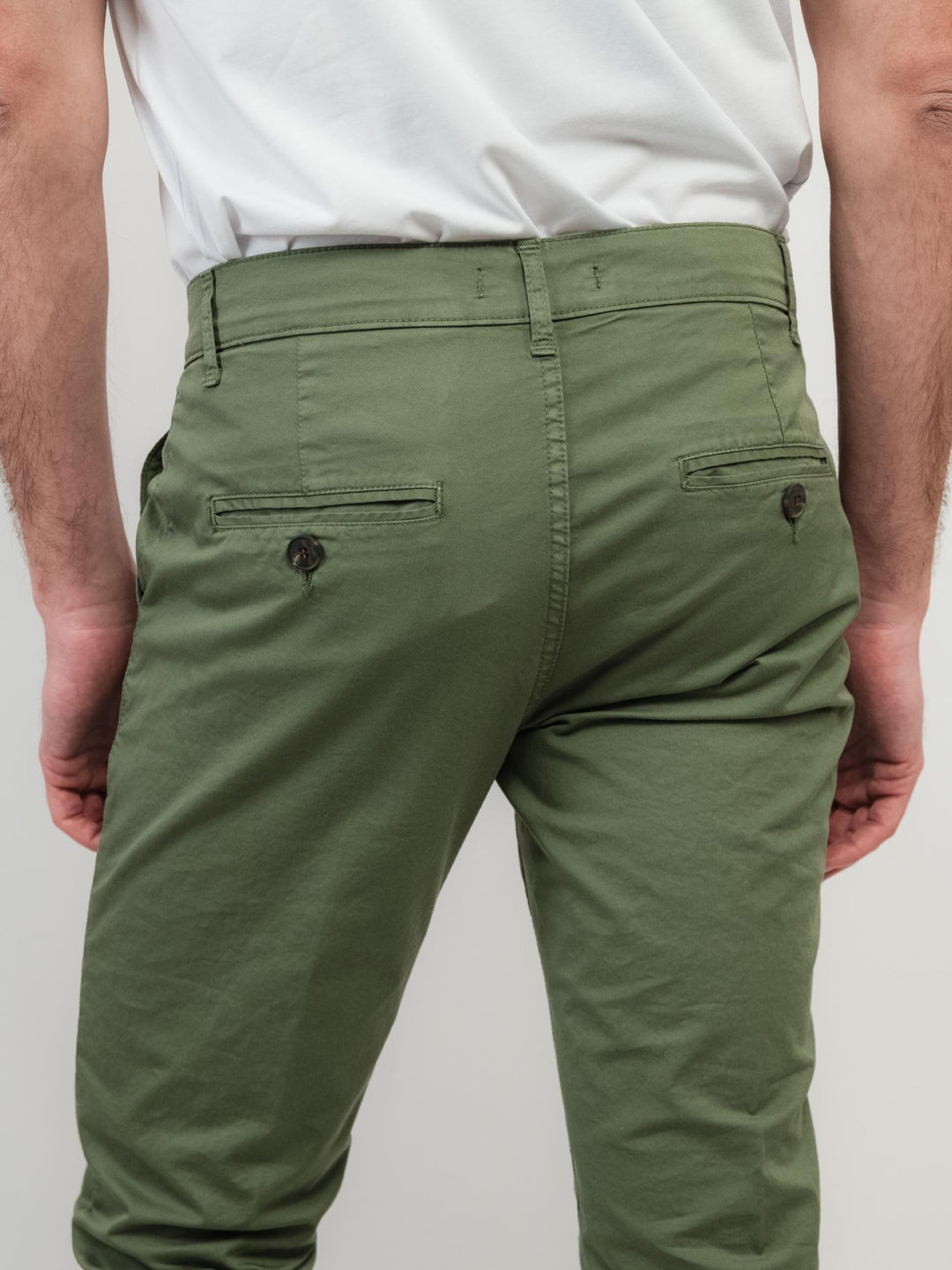 PANTALONE IN COTONE VERDE SALVIA
