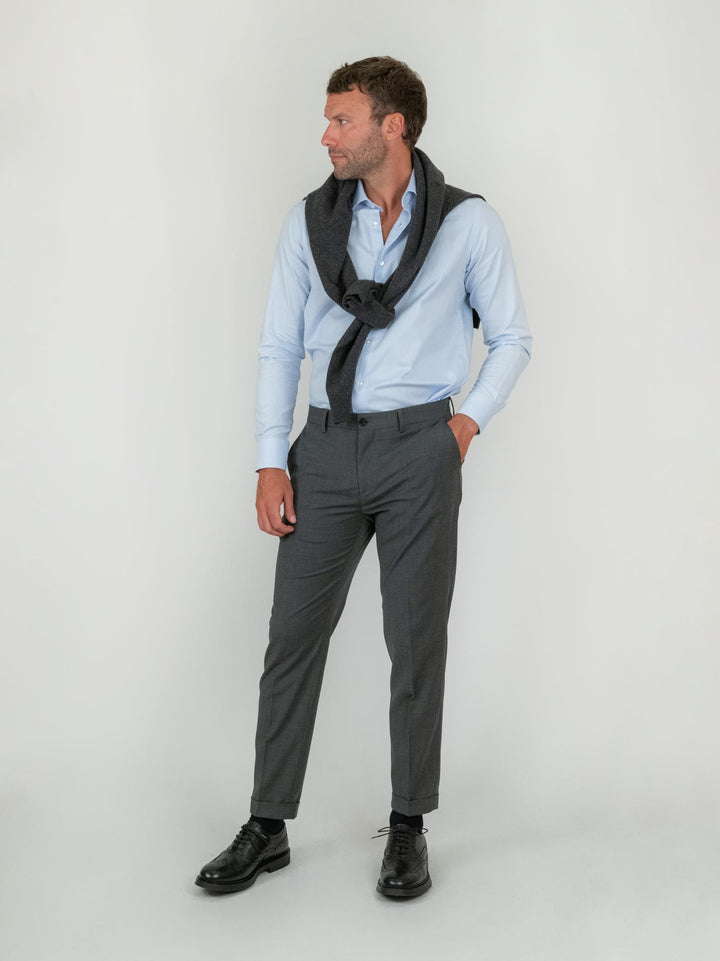 PANTALONE IN FRESCO LANA GRIGIO