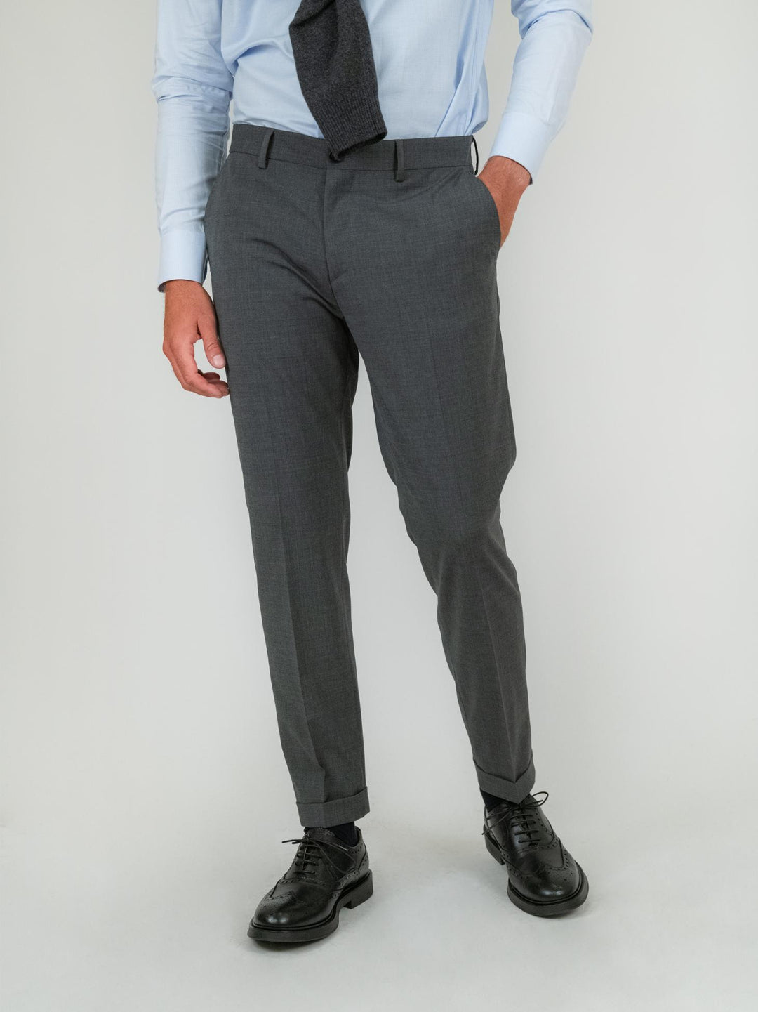 PANTALONE IN FRESCO LANA GRIGIO