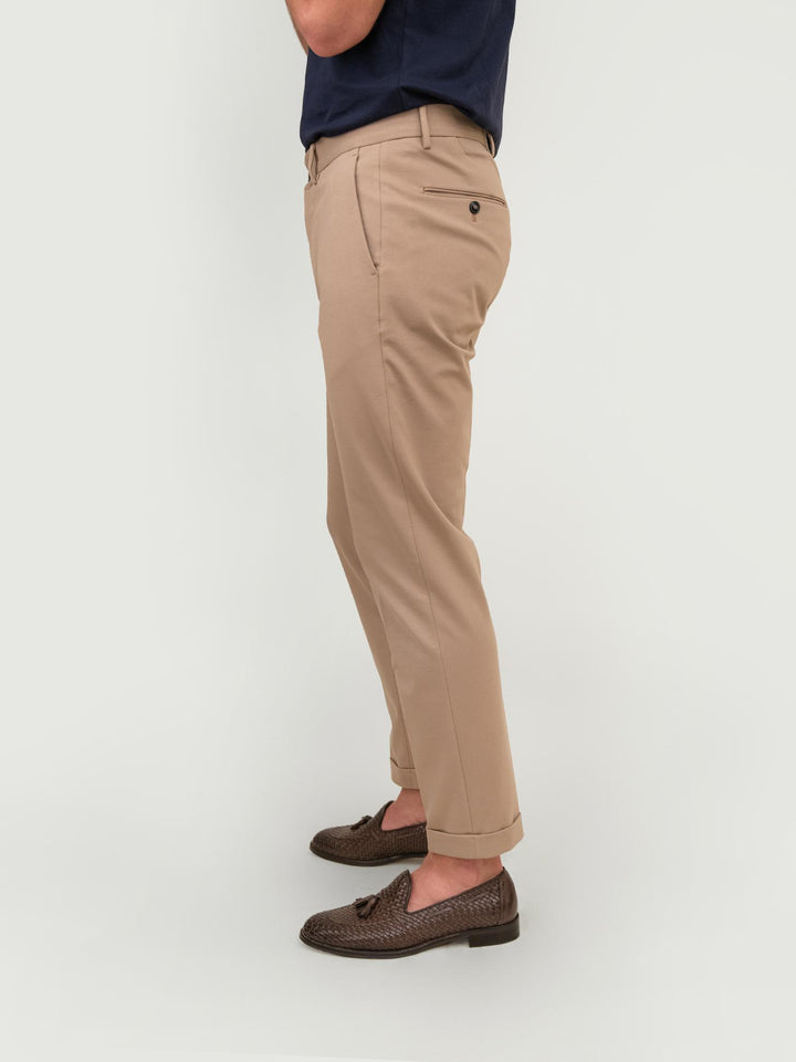 PANTALONE IN MISTO COTONE CAMMELLO