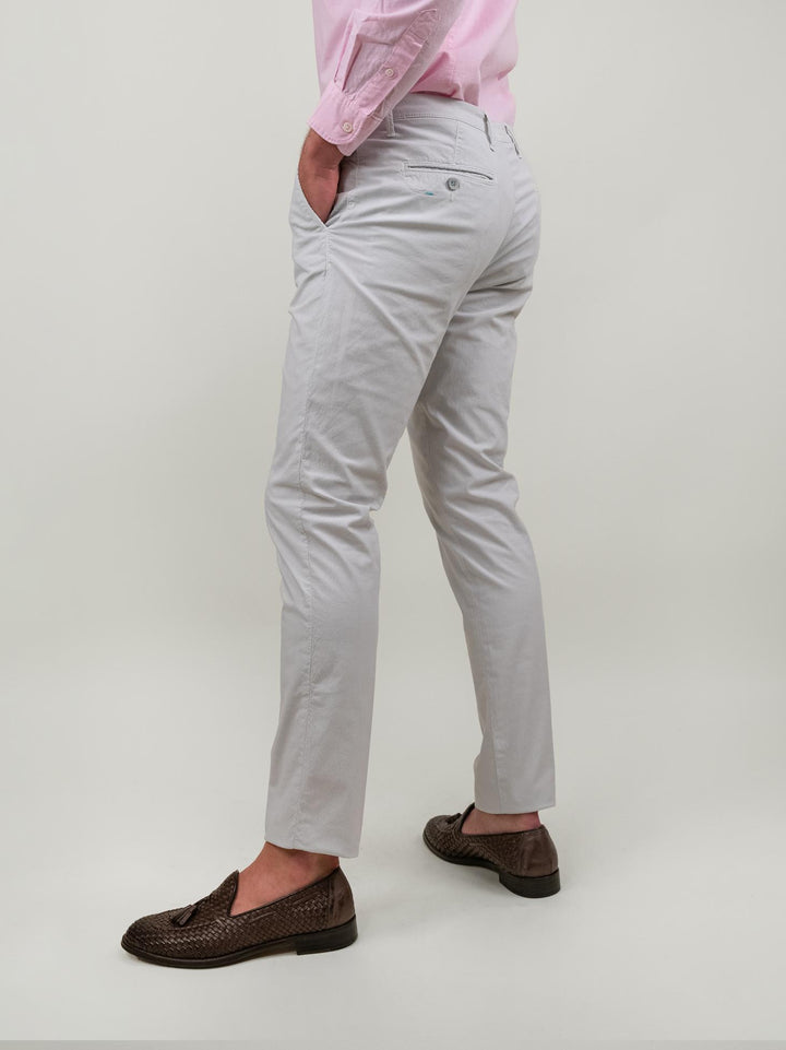 PANTALONE IN MISTO COTONE GRIGIO CHIARO