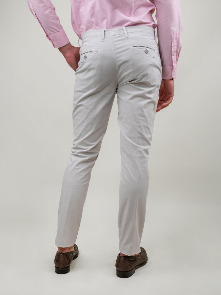 PANTALONE IN MISTO COTONE GRIGIO CHIARO