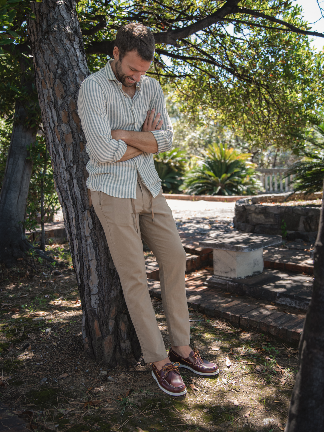 PANTALONE MISTO LINO BEIGE