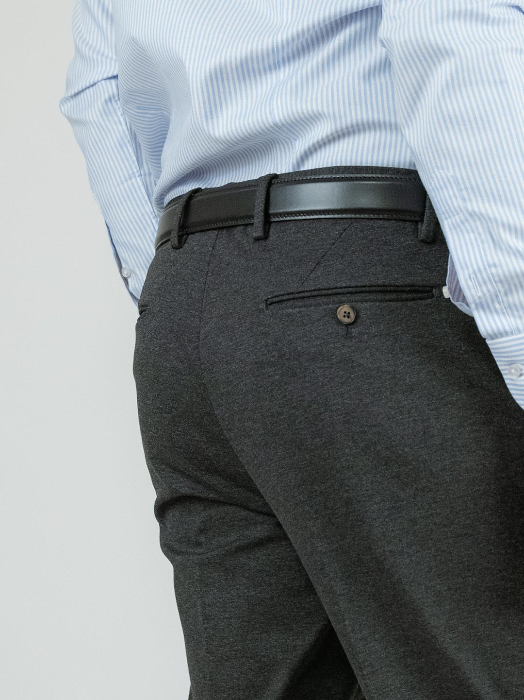 PANTALONE classico grigio antracite in jersey elasticizzato