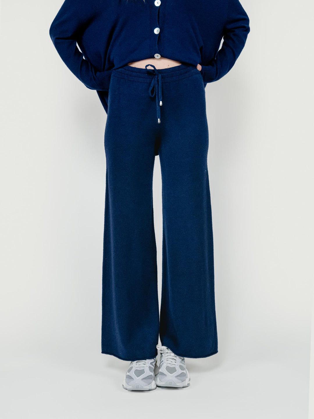 PANTALONI IN MAGLIA BLU
