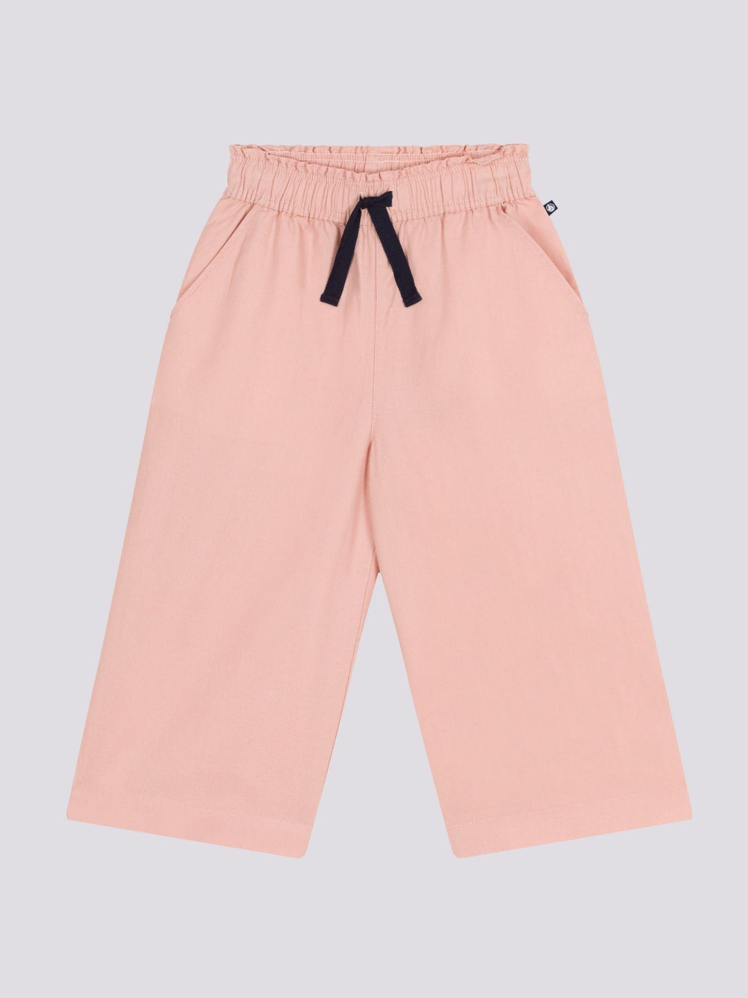 PANTALONI LARGHI IN TELA ROSA DI COTONE BAMBINA