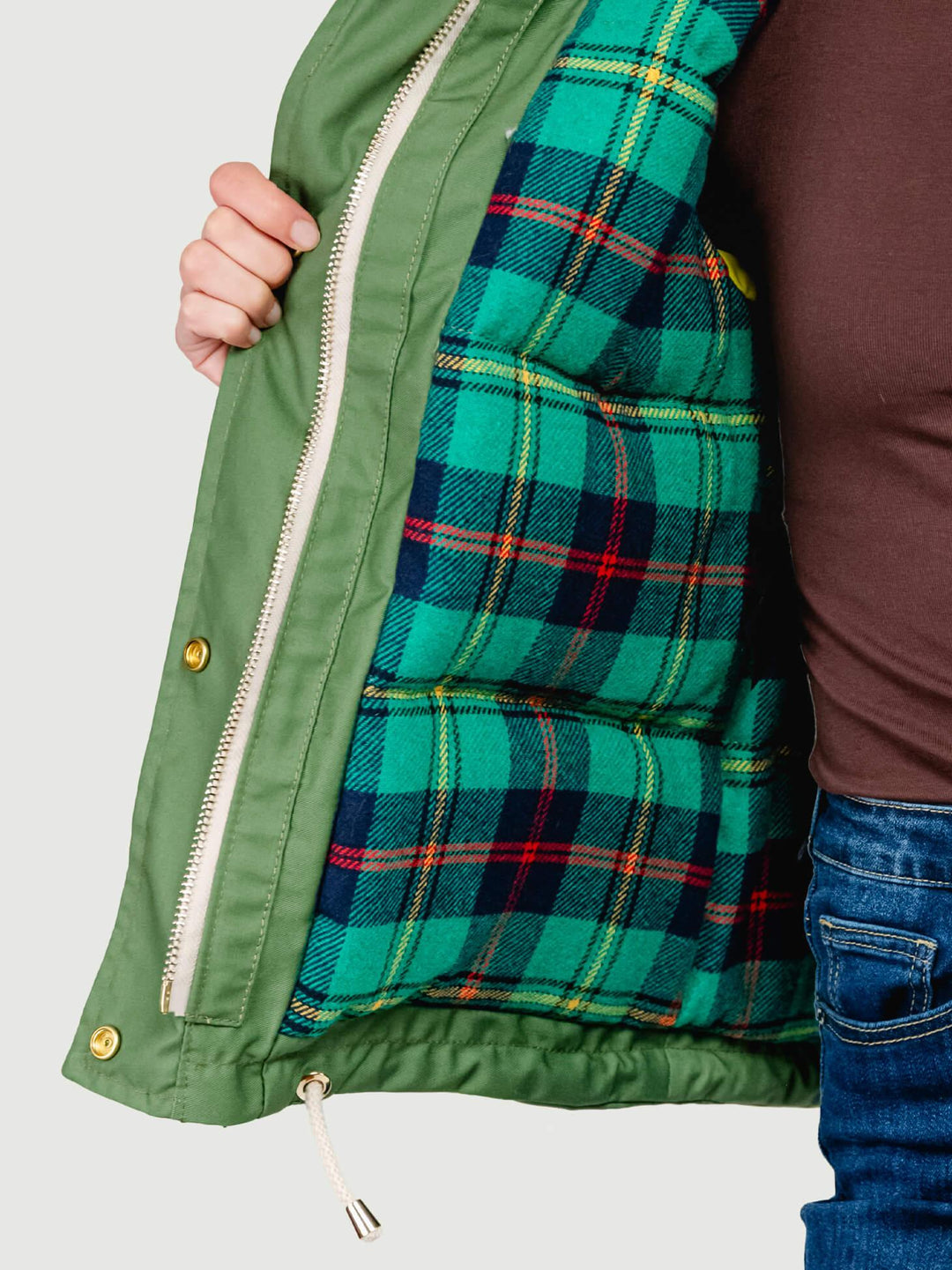 PARKA IN MONTONE PATCHWORK