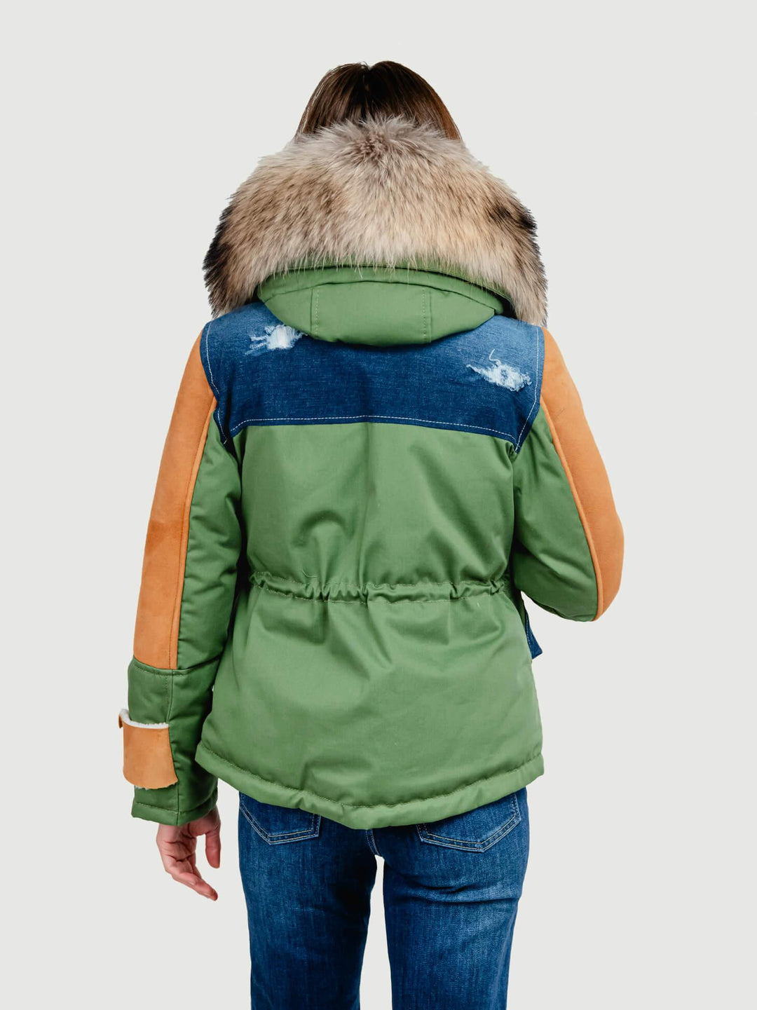 PARKA IN MONTONE PATCHWORK
