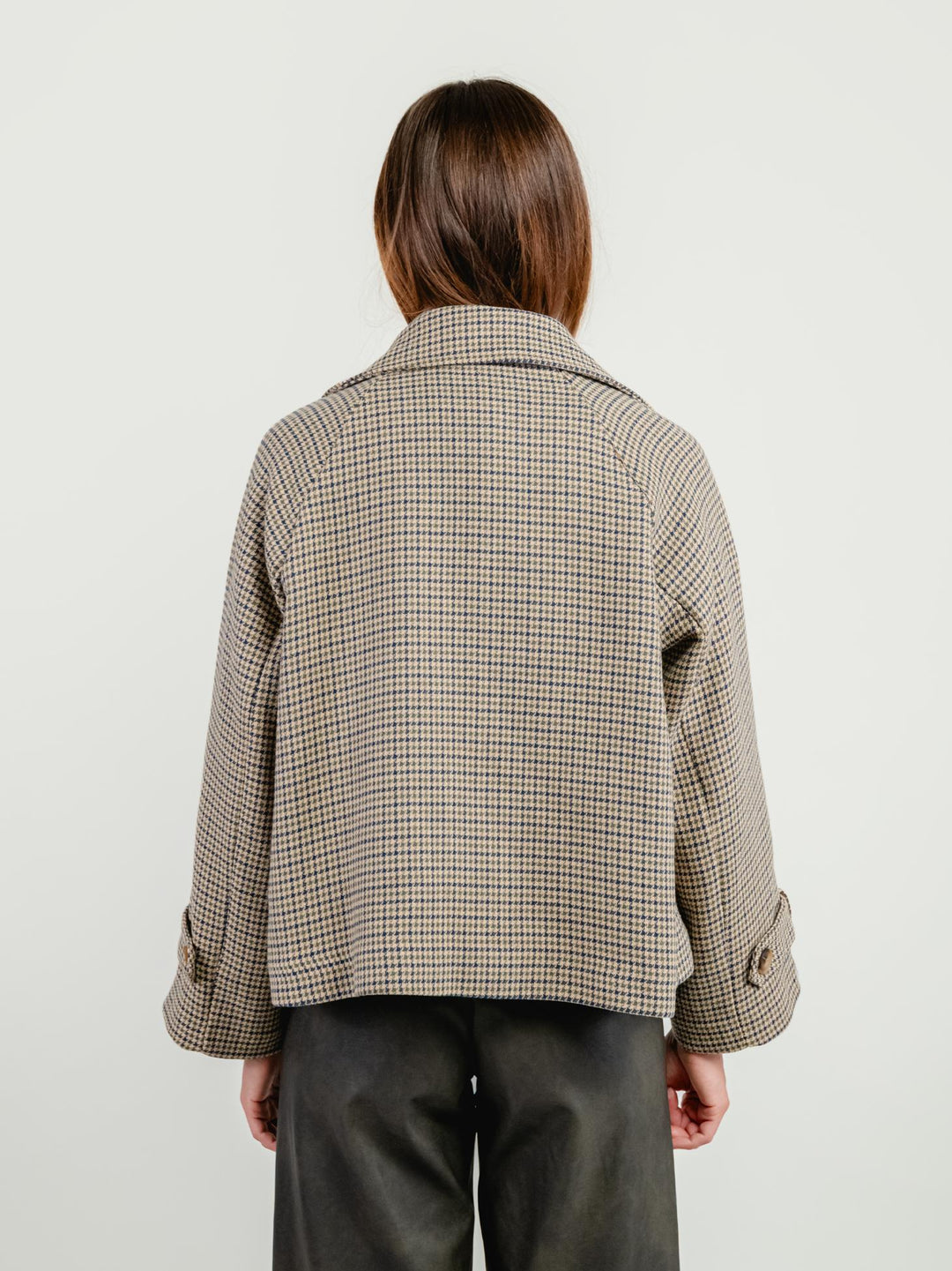 PEACOAT PIED DE POULE BEIGE