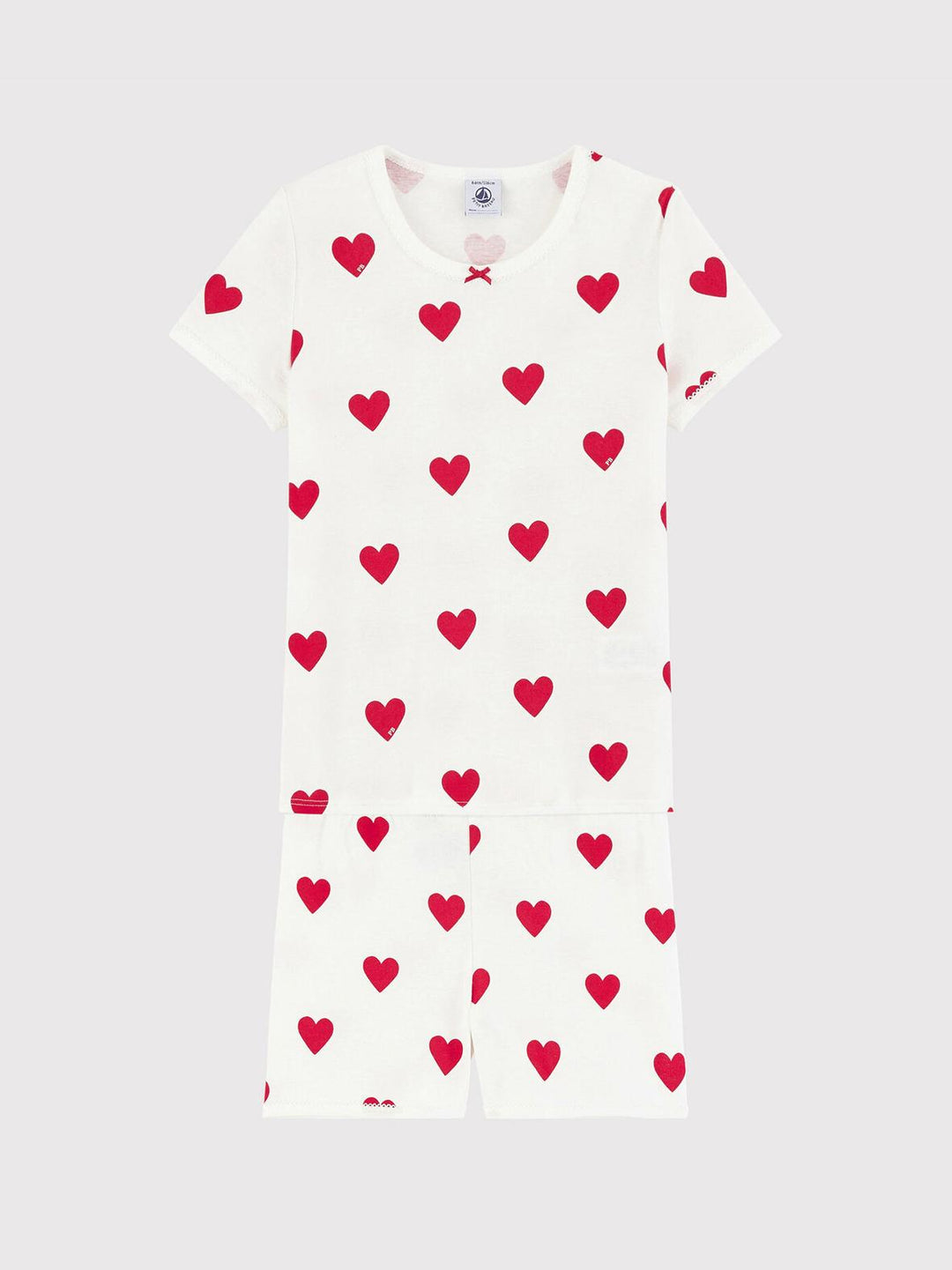 PIGIAMA CORTO BAMBINA IN COTONE MOTIVO CUORE