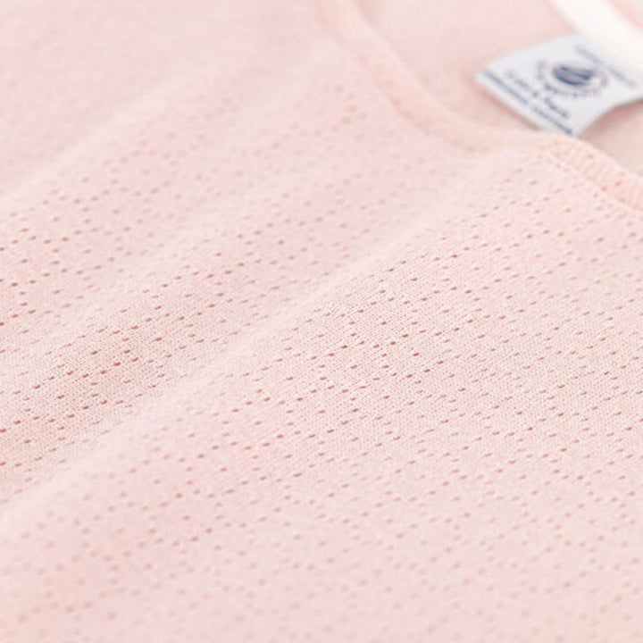 PIGIAMA CORTO ROSA TRAFORATO TINTA UNITA