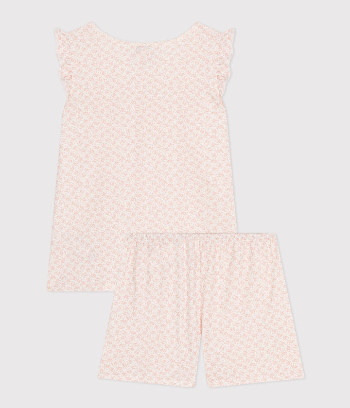 PIGIAMA SHORT ROSA  FANTASIA A FIORI<BR/>