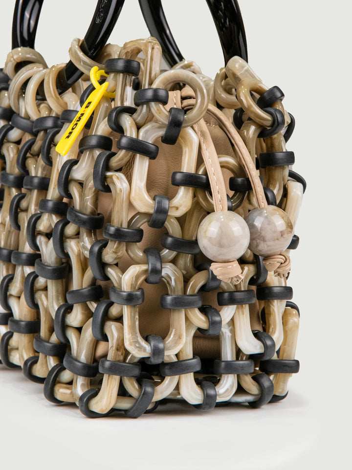 POCHETTE BON BON IN PELLE BEIGE