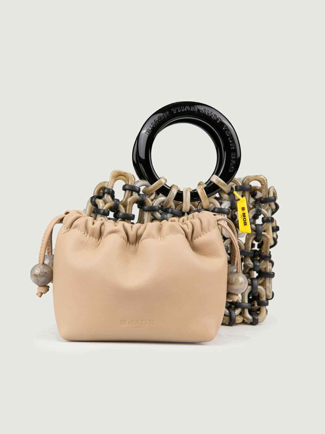 POCHETTE BON BON IN PELLE BEIGE