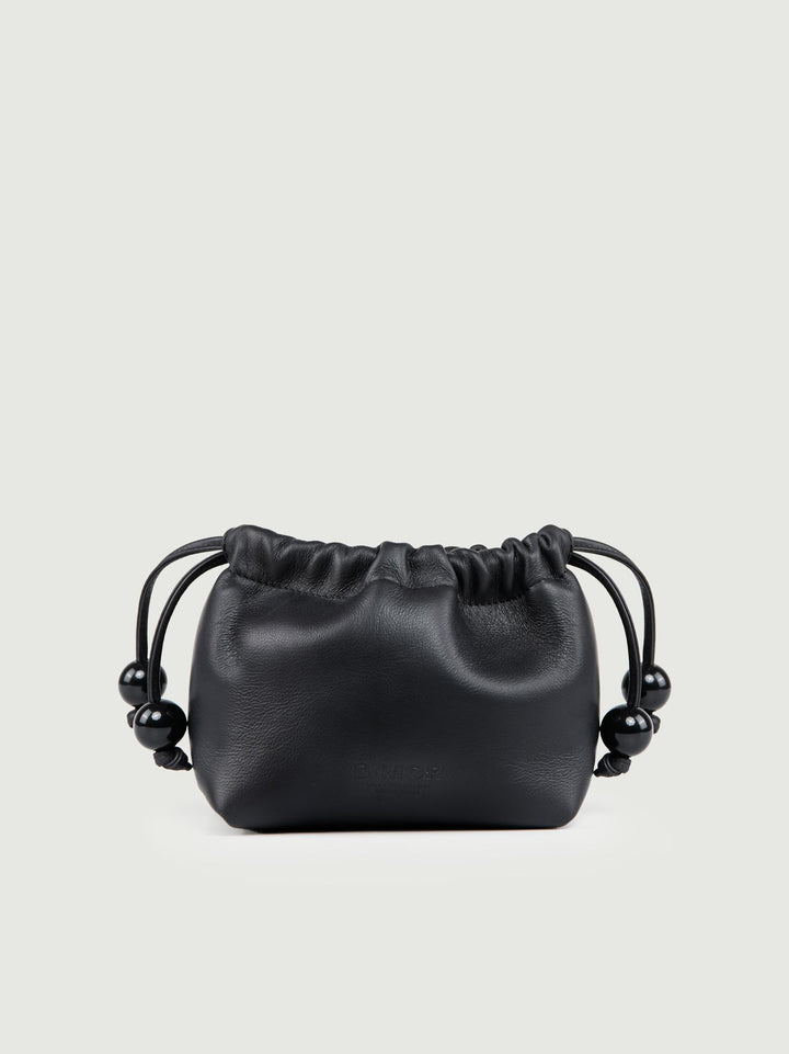 POCHETTE BON BON IN PELLE NERA