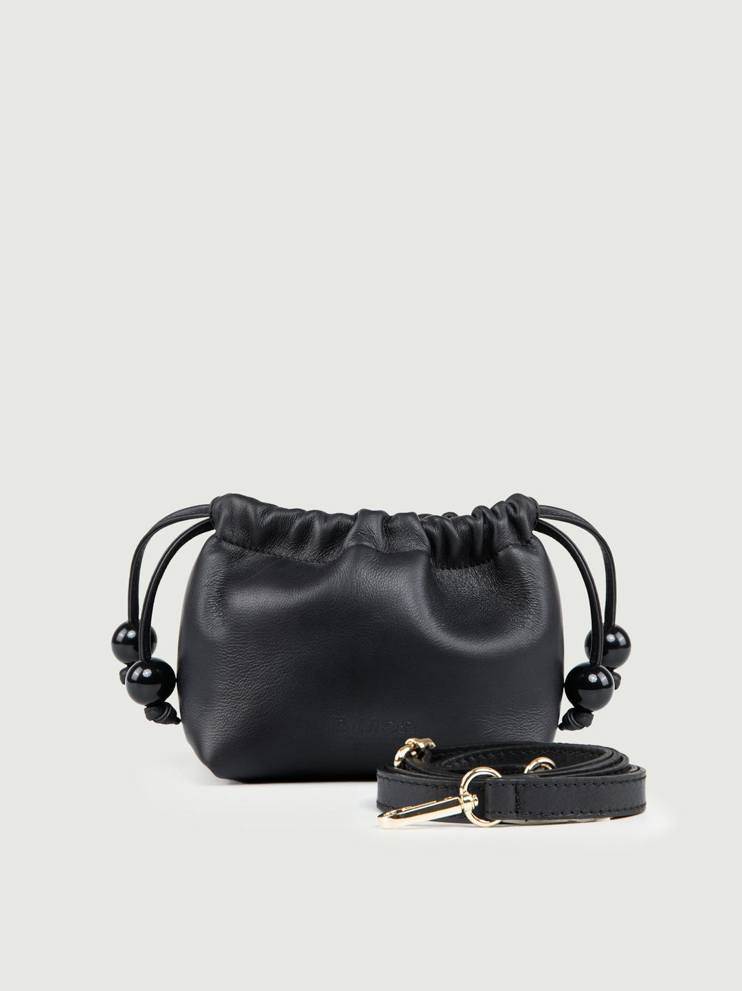 POCHETTE BON BON IN PELLE NERA