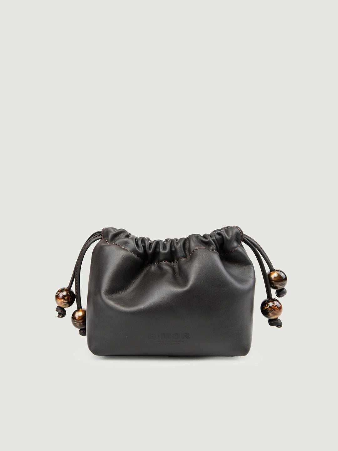 POCHETTE BON BON IN PELLE TESTA MORO