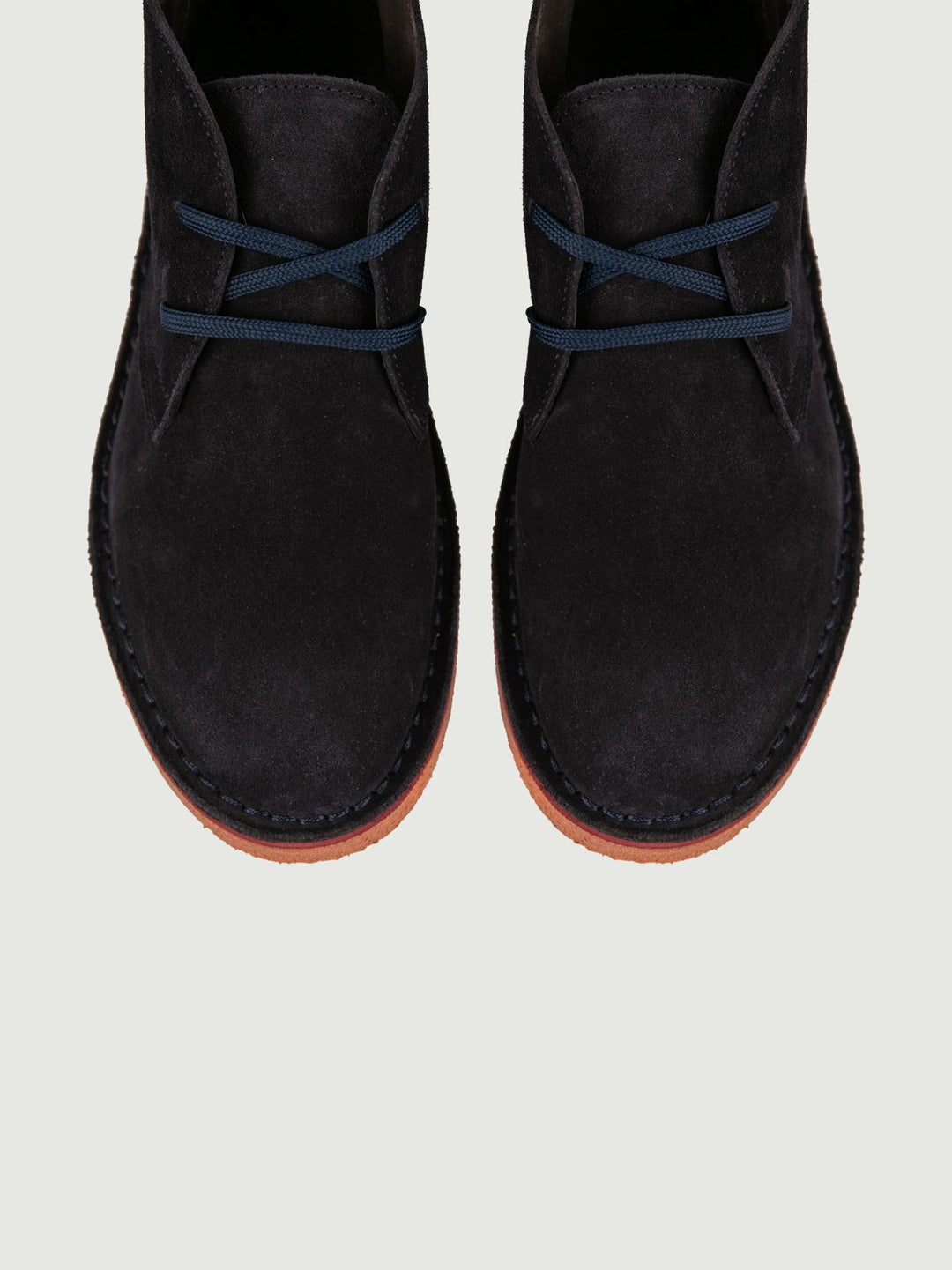 POLACCHINO DESERT BOOT IN CAMOSCIO BLU CON SUOLA A CONTRASTO