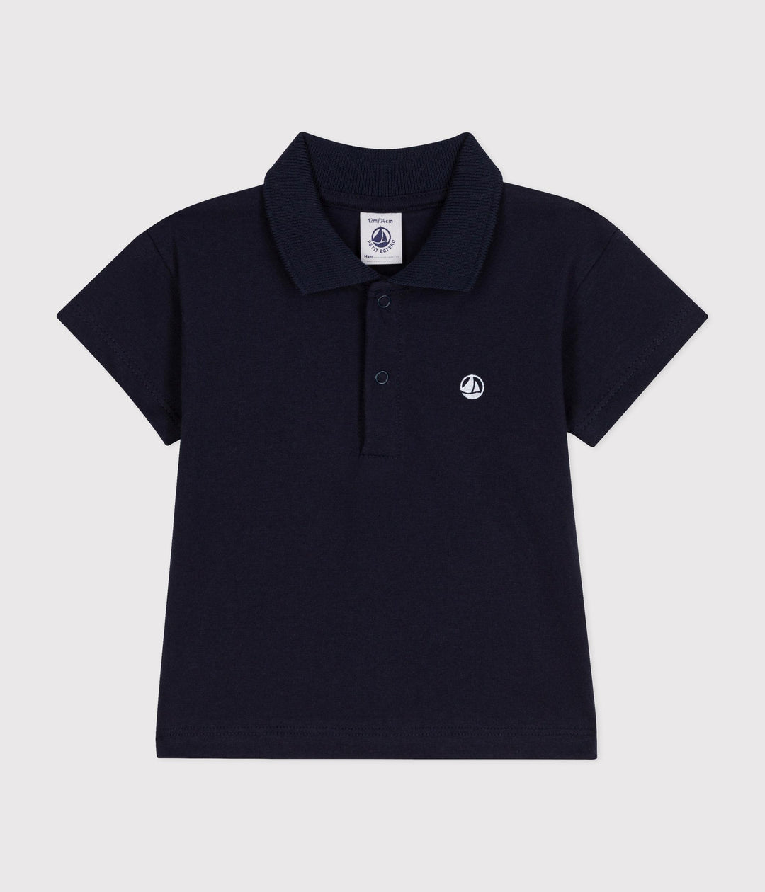POLO BLU BEBÈ IN COTONE A MANICA CORTA