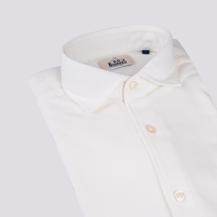 POLO CAMICIA BIANCA IN JERSEY DI COTONE
