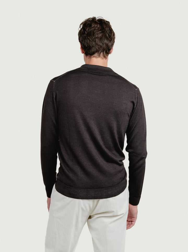 POLO DERBY IN LANA MERINO TESTA MORO