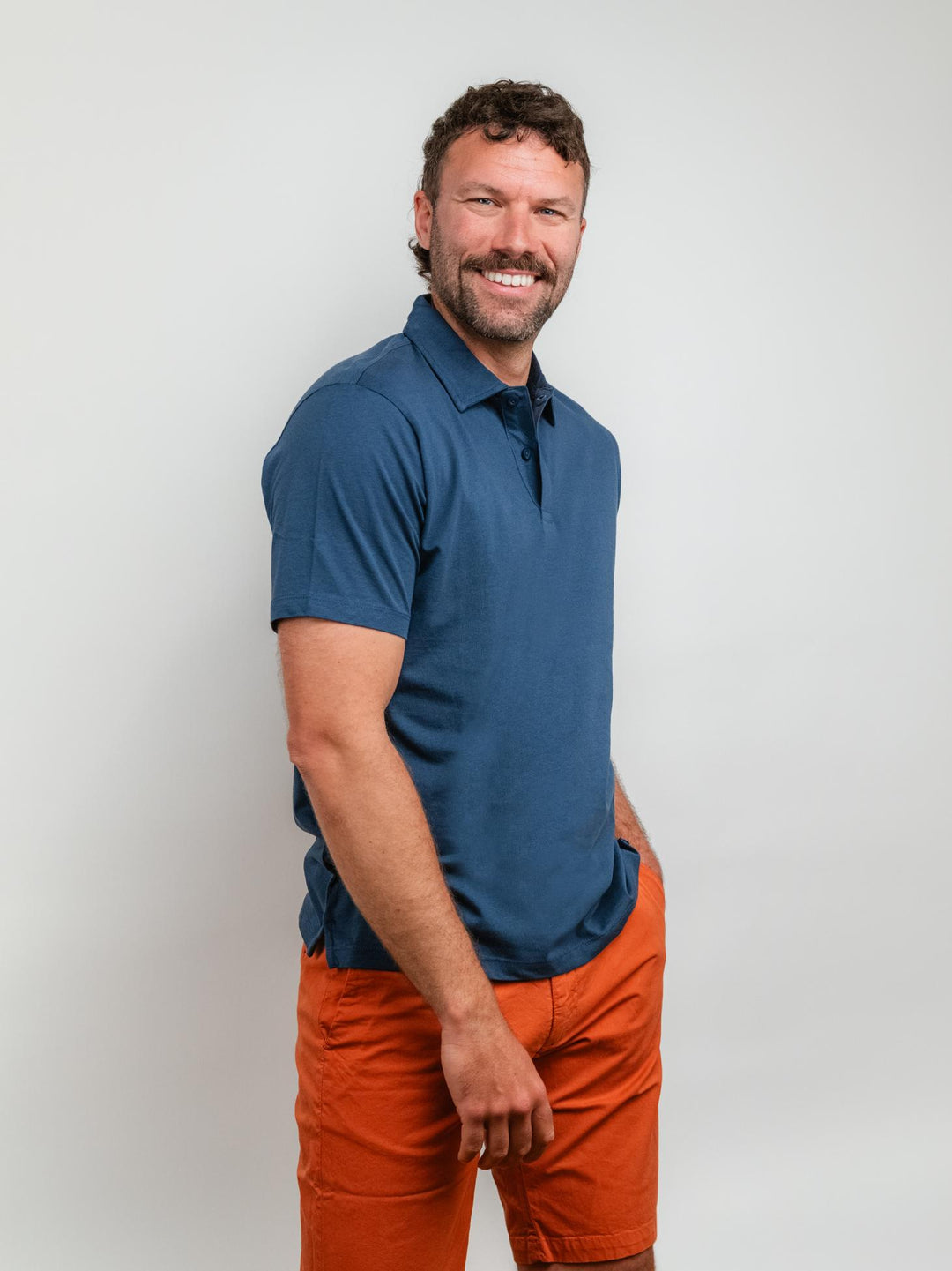 POLO IN COTONE FIAMMATA BLUETTE