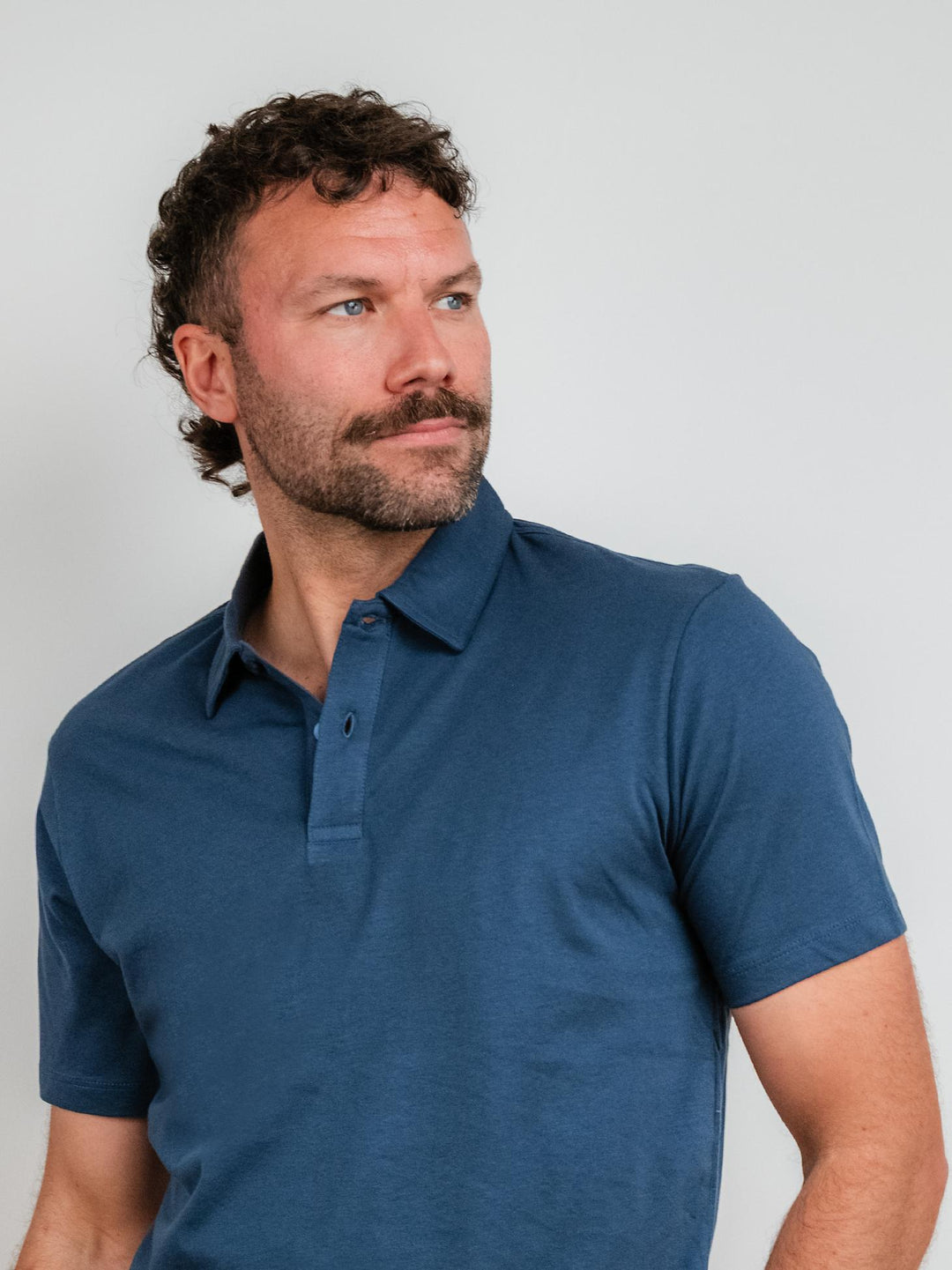 POLO IN COTONE FIAMMATA BLUETTE