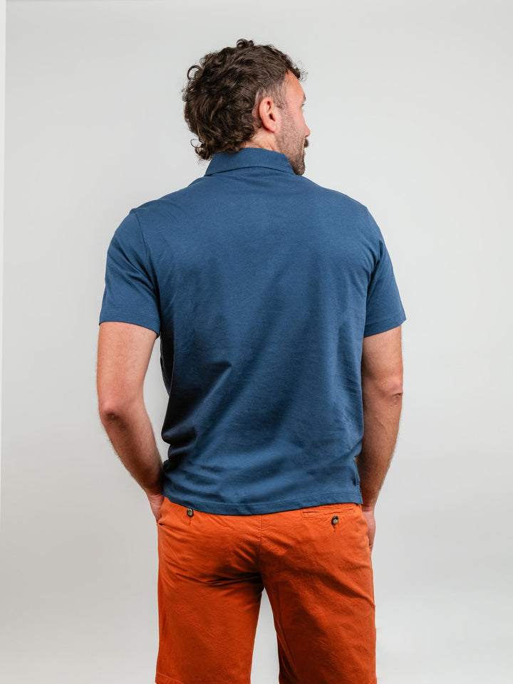 POLO IN COTONE FIAMMATA BLUETTE