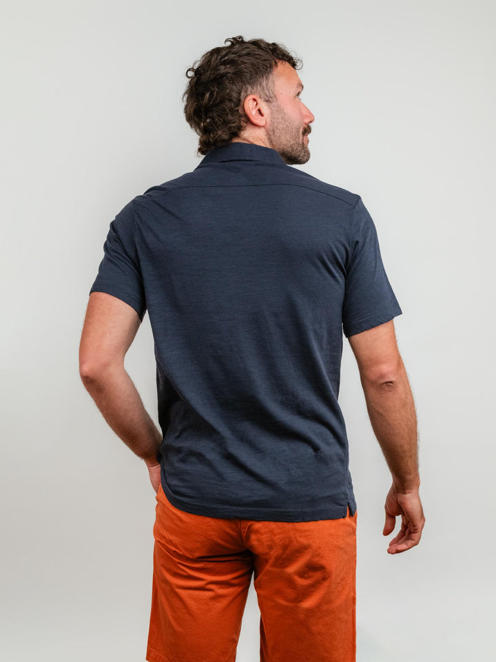POLO IN COTONE FIAMMATO NAVY