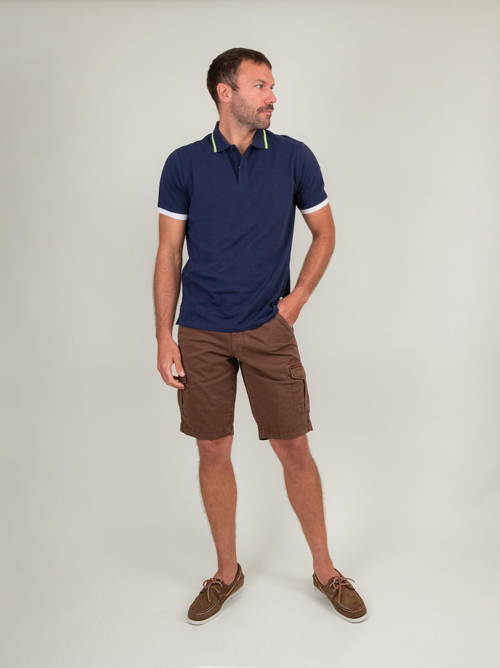 POLO IN COTONE PIQUET BLU COBALTO