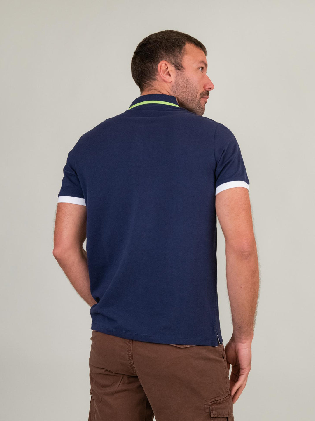 POLO IN COTONE PIQUET BLU COBALTO