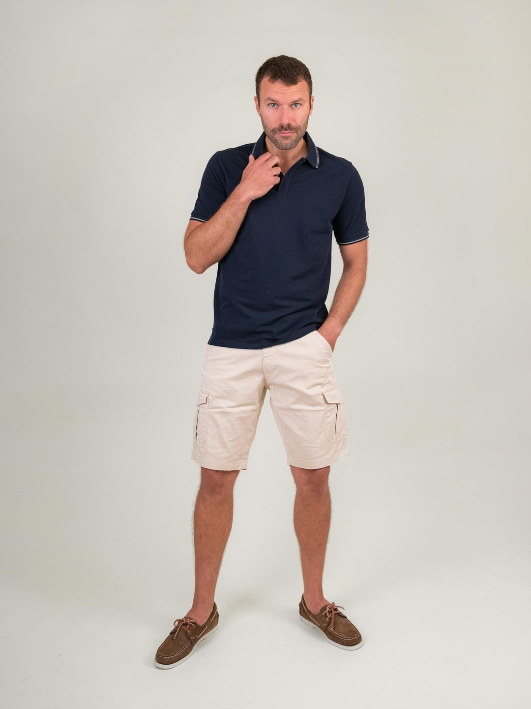 POLO IN COTONE PIQUET BLU