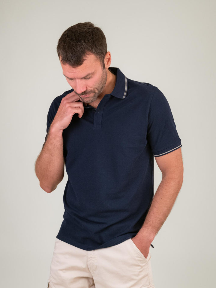 POLO IN COTONE PIQUET BLU