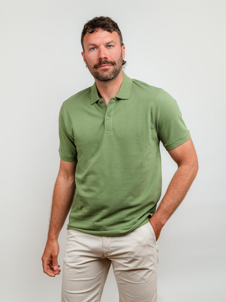POLO IN COTONE PIQUET VERDE CHIARO