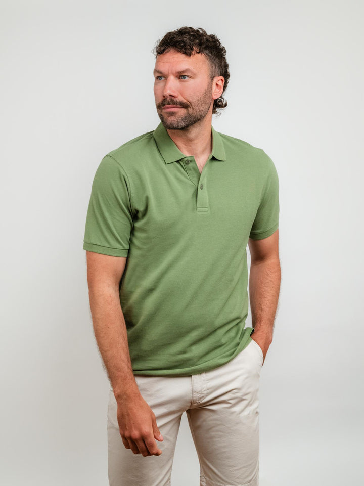 POLO IN COTONE PIQUET VERDE CHIARO