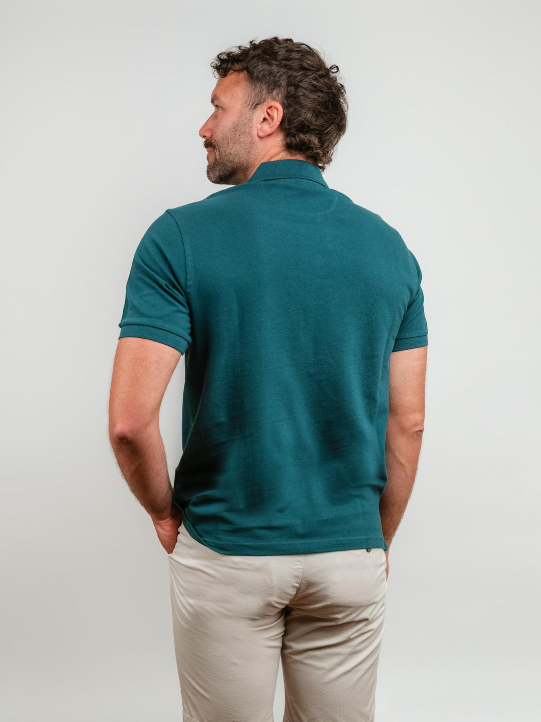 POLO IN COTONE PIQUET VERDE SCURO