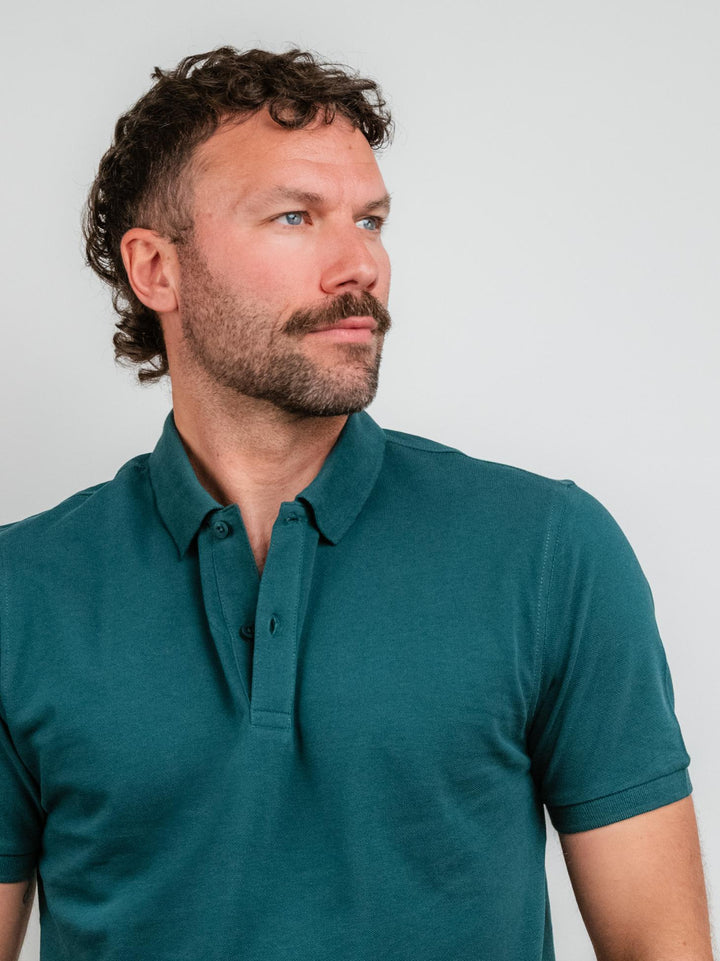 POLO IN COTONE PIQUET VERDE SCURO