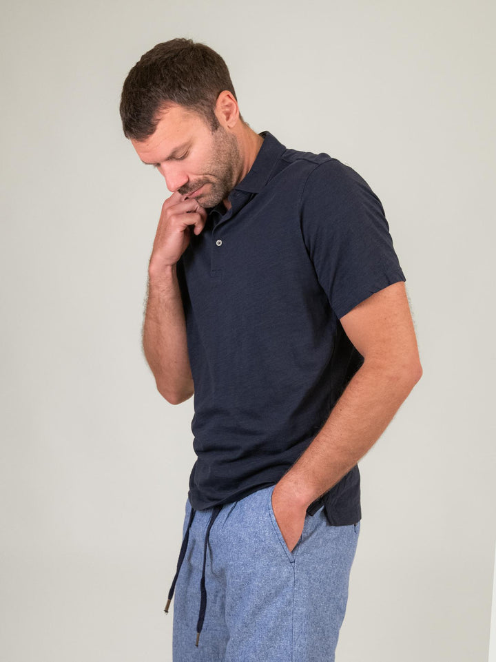 POLO in cotone BLU NAVY