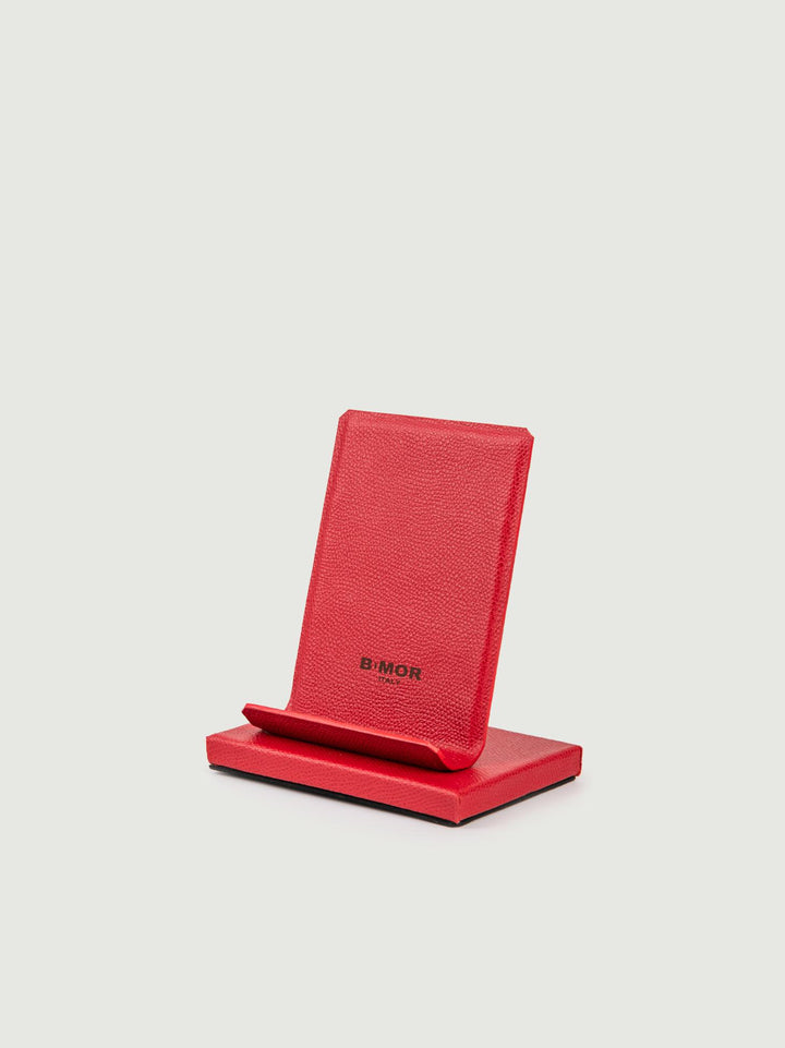 PORTACELLULARE DA SCRIVANIA IN PELLE ROSSO