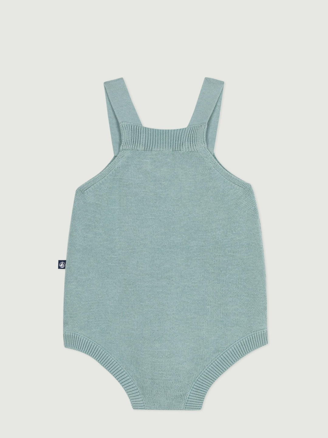 Pagliaccetto neonato in maglia con spalline