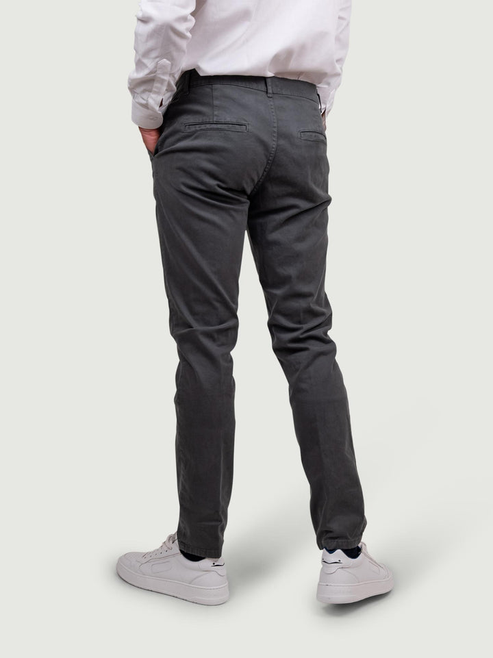 Pantalone chinos in cotone elasticizzato grigio