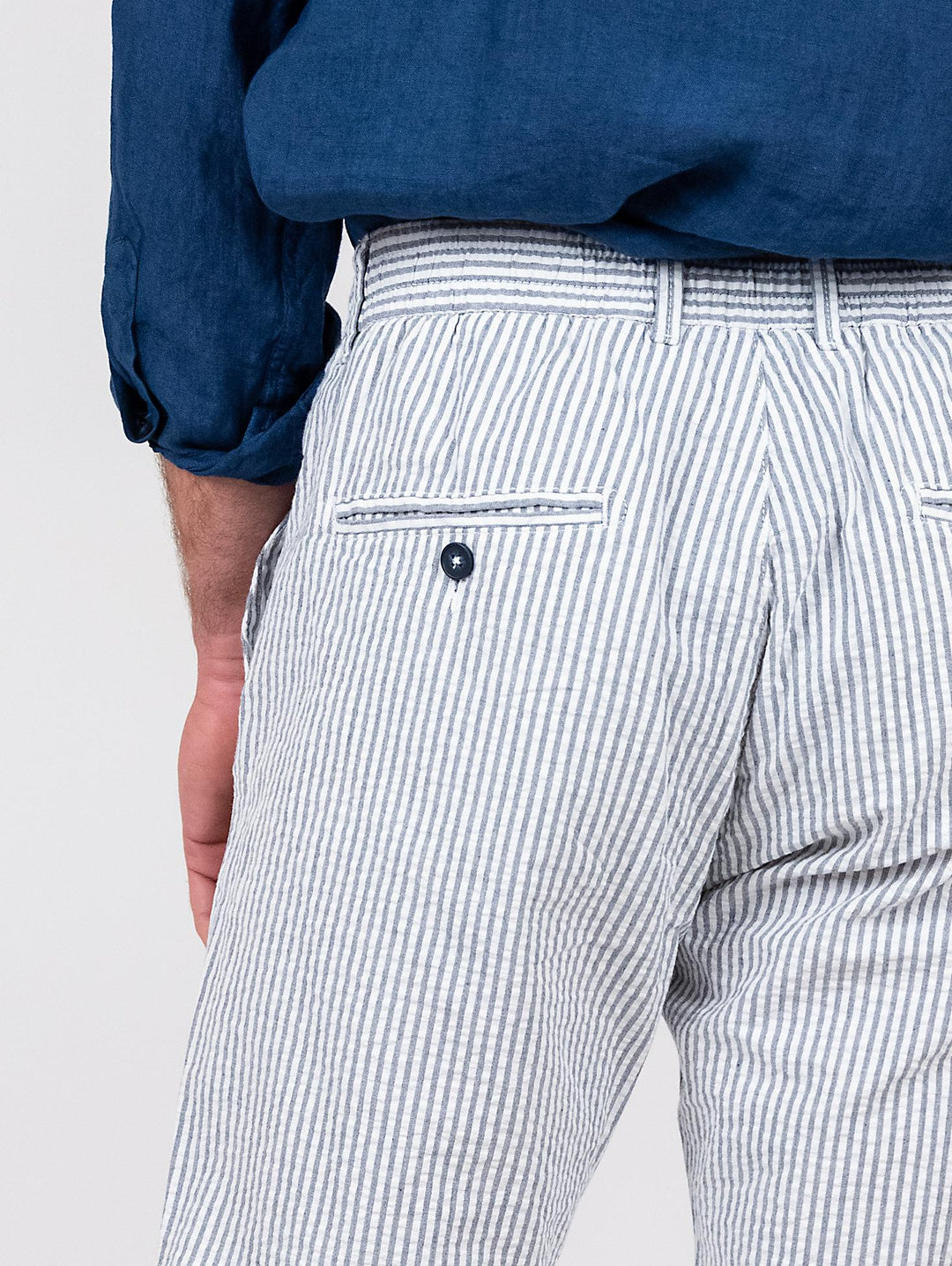 Pantalone in cotone a righe con coulisse