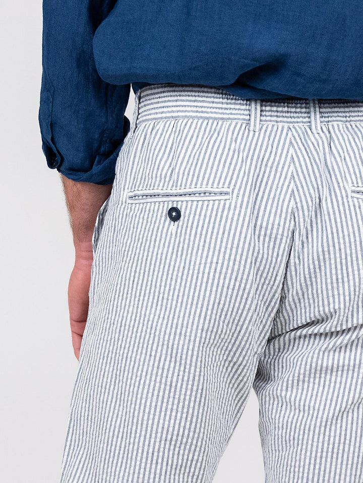 Pantalone in cotone a righe con coulisse