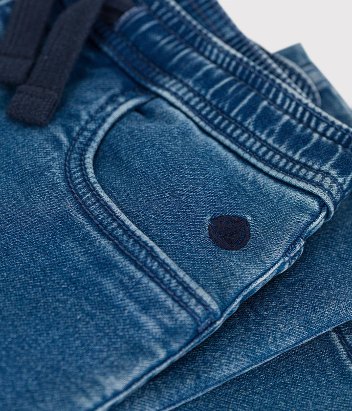 Pantalone regular blu in denim bambino