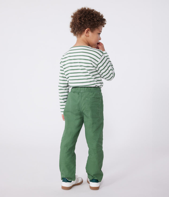 Pantaloni in cotone tinta unita bambino