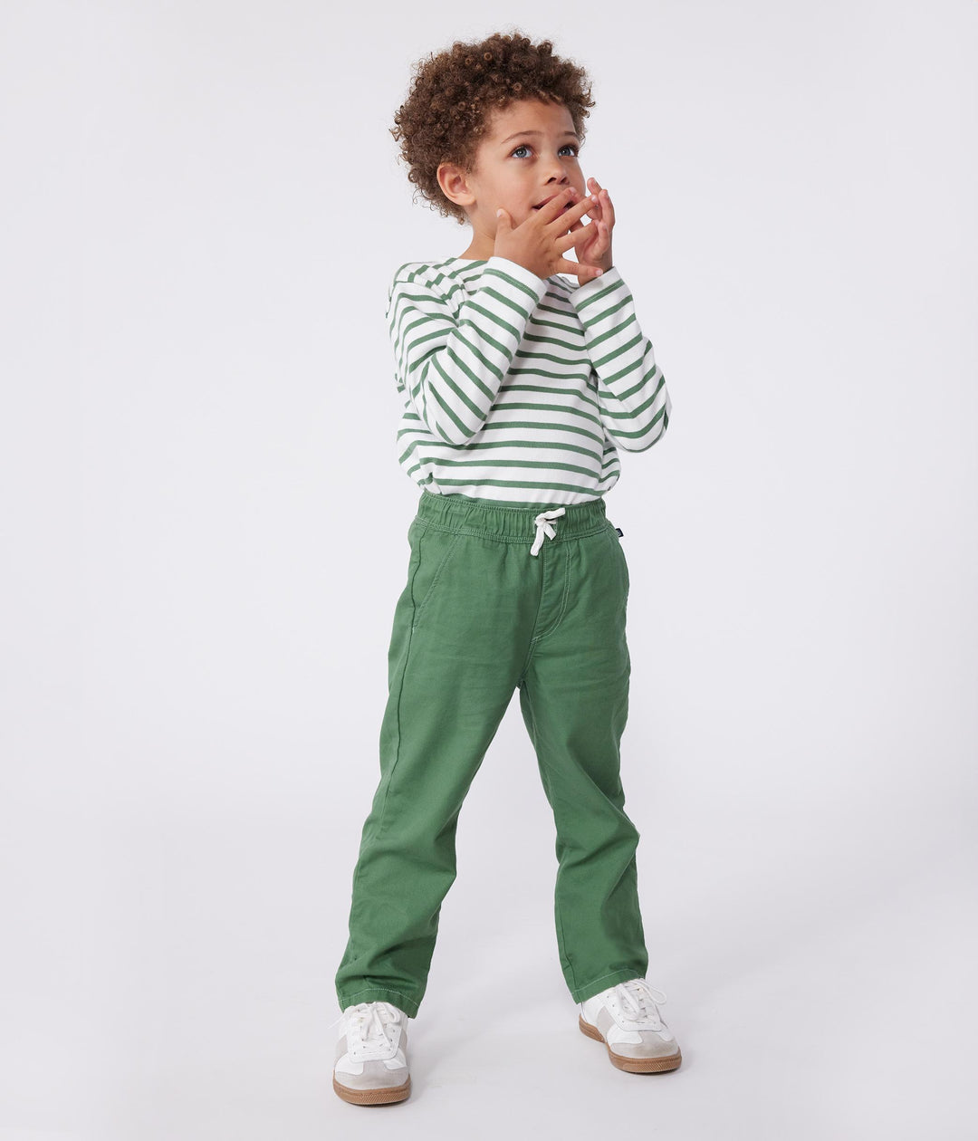 Pantaloni in cotone tinta unita bambino