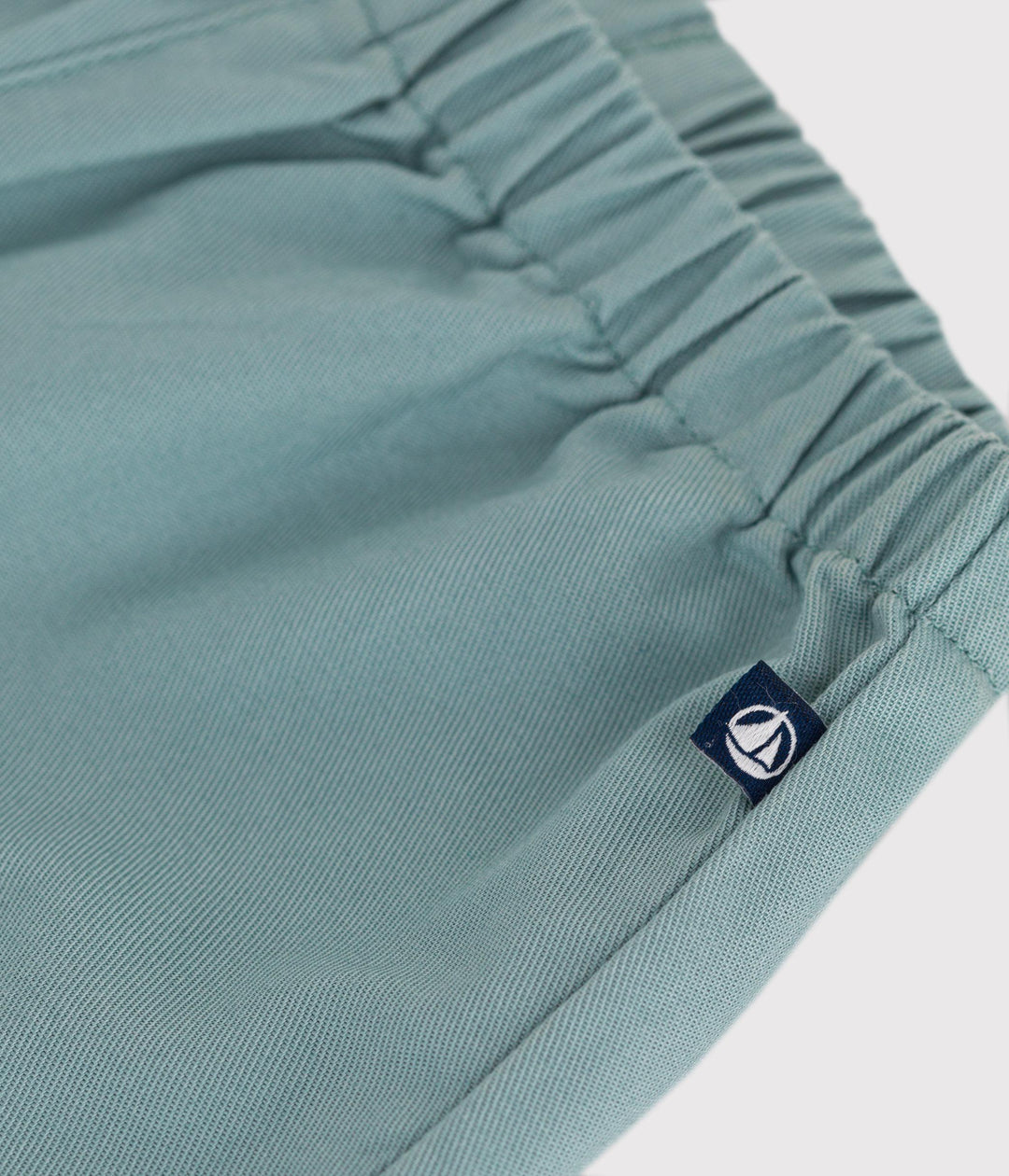 Pantaloni in misto cotone e lino verde acqua