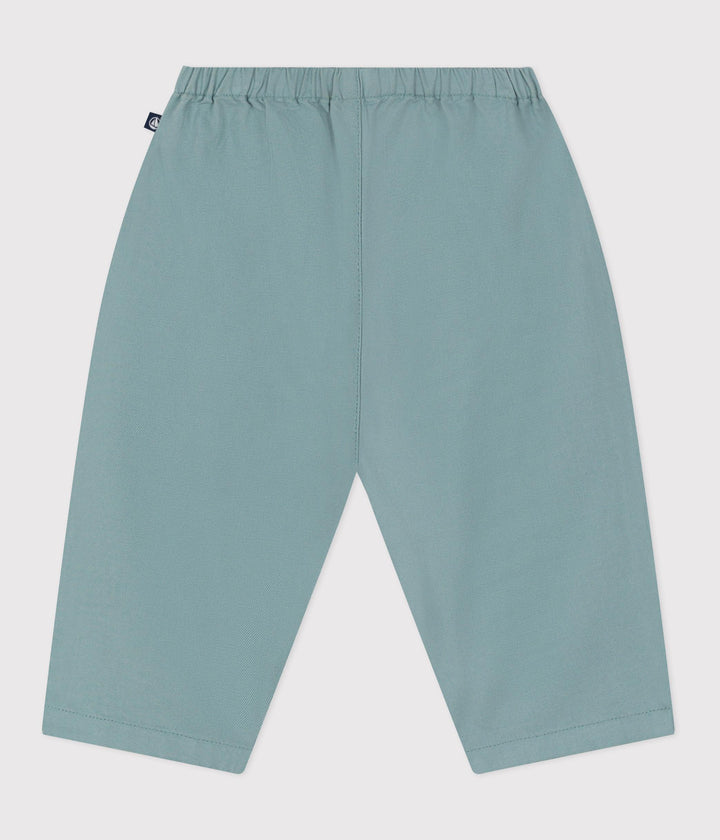 Pantaloni in misto cotone e lino verde acqua